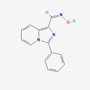 molecular formula C14H11N3O B11729145 (E)-N-({3-Phenylimidazo[1,5-A]pyridin-1-YL}methylidene)hydroxylamine 