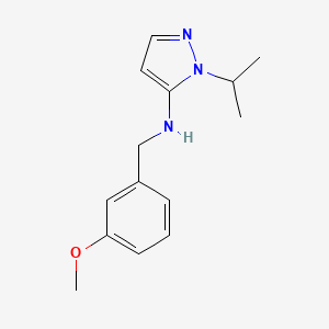 molecular formula C14H19N3O B11729183 N-(3-methoxybenzyl)-1-(propan-2-yl)-1H-pyrazol-5-amine 