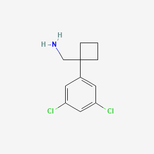 molecular formula C11H13Cl2N B11729186 1-(3,5-Dichlorophenyl)cyclobutanemethanamine 