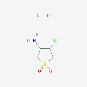 molecular formula C4H9Cl2NO2S B11729197 4-Chloro-1,1-dioxidotetrahydrothien-3-ylamine hydrochloride 