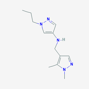 molecular formula C12H19N5 B11729249 N-[(1,5-dimethyl-1H-pyrazol-4-yl)methyl]-1-propyl-1H-pyrazol-4-amine 