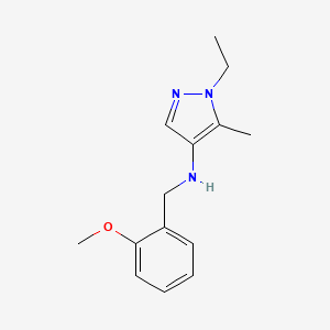 molecular formula C14H19N3O B11729258 1-ethyl-N-(2-methoxybenzyl)-5-methyl-1H-pyrazol-4-amine 