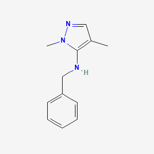 molecular formula C12H15N3 B11729274 N-benzyl-1,4-dimethyl-1H-pyrazol-5-amine 