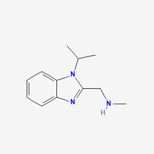 molecular formula C12H17N3 B11729306 N-methyl-1-[1-(propan-2-yl)-1H-benzimidazol-2-yl]methanamine 