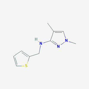 molecular formula C10H13N3S B11729332 1,4-dimethyl-N-(thiophen-2-ylmethyl)-1H-pyrazol-3-amine 