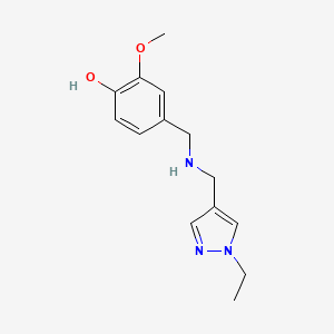 molecular formula C14H19N3O2 B11729377 4-({[(1-Ethyl-1H-pyrazol-4-YL)methyl]amino}methyl)-2-methoxyphenol 