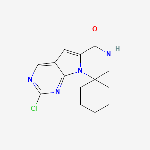 molecular formula C14H15ClN4O B11729378 4-chlorospiro[1,3,5,11-tetrazatricyclo[7.4.0.02,7]trideca-2,4,6,8-tetraene-13,1'-cyclohexane]-10-one 