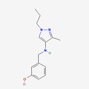 molecular formula C14H19N3O B11729390 3-{[(3-methyl-1-propyl-1H-pyrazol-4-yl)amino]methyl}phenol CAS No. 1856073-63-6