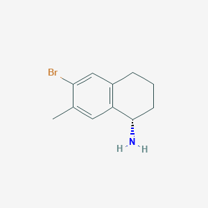 molecular formula C11H14BrN B11729396 (S)-6-Bromo-7-methyl-1,2,3,4-tetrahydronaphthalen-1-amine 