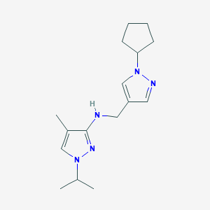 N-[(1-cyclopentyl-1H-pyrazol-4-yl)methyl]-4-methyl-1-(propan-2-yl)-1H-pyrazol-3-amine