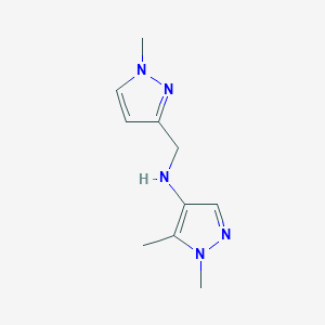 molecular formula C10H15N5 B11729462 1,5-Dimethyl-N-[(1-methyl-1H-pyrazol-3-YL)methyl]-1H-pyrazol-4-amine 