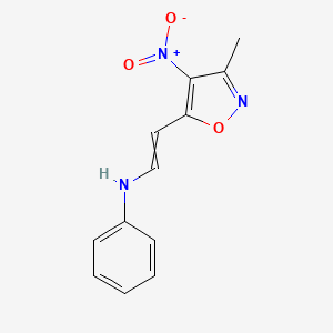 N-[2-(3-methyl-4-nitro-1,2-oxazol-5-yl)ethenyl]aniline