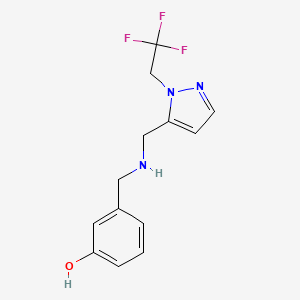 3-[({[1-(2,2,2-trifluoroethyl)-1H-pyrazol-5-yl]methyl}amino)methyl]phenol