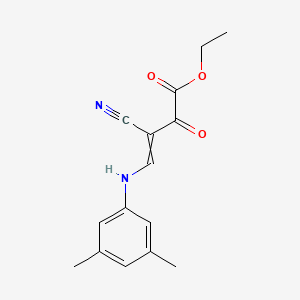 molecular formula C15H16N2O3 B11729482 Ethyl 3-cyano-4-[(3,5-dimethylphenyl)amino]-2-oxobut-3-enoate 