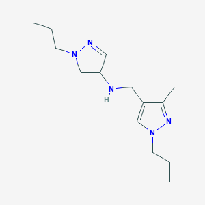 molecular formula C14H23N5 B11729487 N-[(3-methyl-1-propyl-1H-pyrazol-4-yl)methyl]-1-propyl-1H-pyrazol-4-amine 