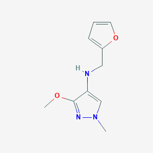 molecular formula C10H13N3O2 B11729511 N-[(furan-2-yl)methyl]-3-methoxy-1-methyl-1H-pyrazol-4-amine 