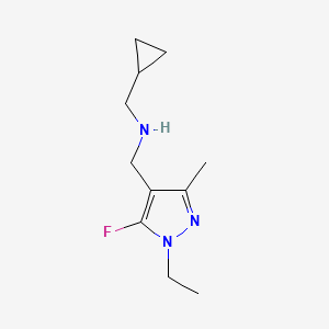 molecular formula C11H18FN3 B11729515 (cyclopropylmethyl)[(1-ethyl-5-fluoro-3-methyl-1H-pyrazol-4-yl)methyl]amine 