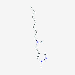 molecular formula C12H23N3 B11729532 heptyl[(1-methyl-1H-pyrazol-4-yl)methyl]amine 