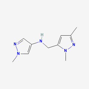 molecular formula C10H15N5 B11729534 N-[(1,3-dimethyl-1H-pyrazol-5-yl)methyl]-1-methyl-1H-pyrazol-4-amine 