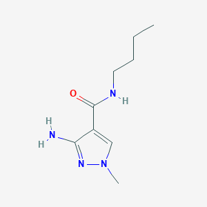 molecular formula C9H16N4O B11729568 3-Amino-N-butyl-1-methyl-1H-pyrazole-4-carboxamide 