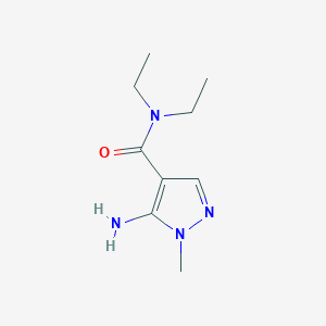 molecular formula C9H16N4O B11729596 5-Amino-N,N-diethyl-1-methyl-1H-pyrazole-4-carboxamide 