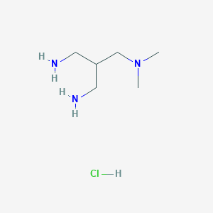 molecular formula C6H18ClN3 B11729606 2-(Aminomethyl)-N1,N1-dimethylpropane-1,3-diamine hydrochloride 