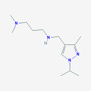 molecular formula C13H26N4 B11729607 [3-(dimethylamino)propyl]({[3-methyl-1-(propan-2-yl)-1H-pyrazol-4-yl]methyl})amine 