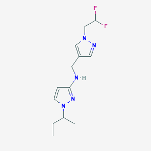 molecular formula C13H19F2N5 B11729617 1-(butan-2-yl)-N-{[1-(2,2-difluoroethyl)-1H-pyrazol-4-yl]methyl}-1H-pyrazol-3-amine 