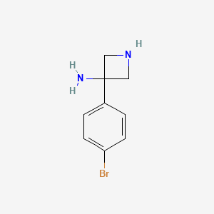 molecular formula C9H11BrN2 B11729638 3-(4-Bromophenyl)-3-azetidinamine 