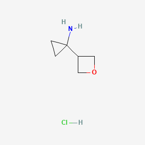 molecular formula C6H12ClNO B11729640 1-(Oxetan-3-yl)cyclopropanamine hydrochloride 