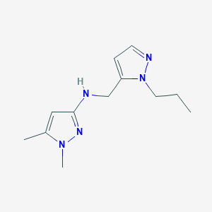 molecular formula C12H19N5 B11729645 1,5-Dimethyl-N-[(1-propyl-1H-pyrazol-5-YL)methyl]-1H-pyrazol-3-amine 