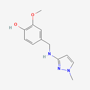 molecular formula C12H15N3O2 B11729658 2-Methoxy-4-{[(1-methyl-1H-pyrazol-3-YL)amino]methyl}phenol 