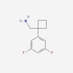 molecular formula C11H13F2N B11729674 1-(3,5-Difluorophenyl)cyclobutanemethanamine 