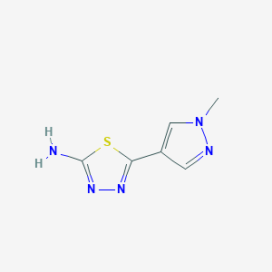 molecular formula C6H7N5S B11729704 5-(1-methyl-1H-pyrazol-4-yl)-1,3,4-thiadiazol-2-amine 