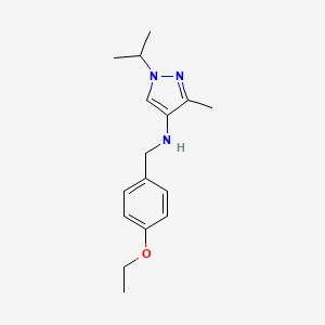 molecular formula C16H23N3O B11729731 N-[(4-ethoxyphenyl)methyl]-3-methyl-1-(propan-2-yl)-1H-pyrazol-4-amine 