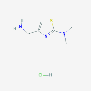 molecular formula C6H12ClN3S B11729733 4-(aminomethyl)-N,N-dimethyl-1,3-thiazol-2-amine hydrochloride 