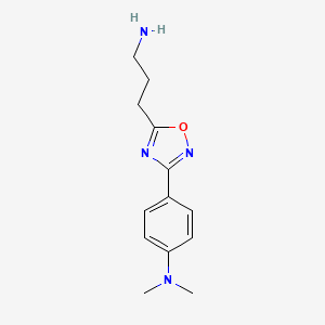 molecular formula C13H18N4O B11729735 4-[5-(3-aminopropyl)-1,2,4-oxadiazol-3-yl]-N,N-dimethylaniline 