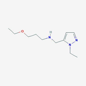 molecular formula C11H21N3O B11729742 (3-Ethoxypropyl)[(1-ethyl-1H-pyrazol-5-yl)methyl]amine 