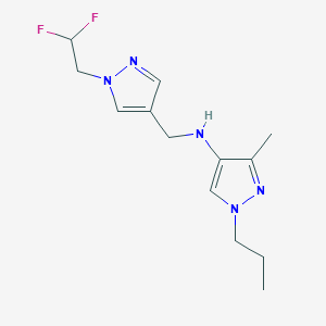 molecular formula C13H19F2N5 B11729779 N-{[1-(2,2-difluoroethyl)-1H-pyrazol-4-yl]methyl}-3-methyl-1-propyl-1H-pyrazol-4-amine CAS No. 1856046-66-6