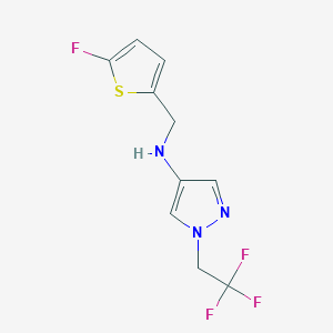 molecular formula C10H9F4N3S B11729791 N-[(5-fluorothiophen-2-yl)methyl]-1-(2,2,2-trifluoroethyl)-1H-pyrazol-4-amine 