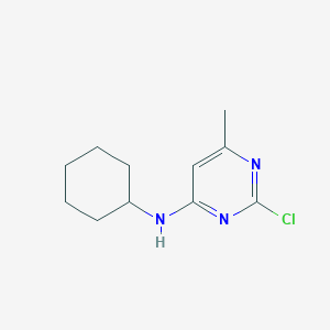 molecular formula C11H16ClN3 B11729872 (2-Chloro-6-methyl-pyrimidine-4-yl)-cyclohexylamine 