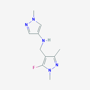 molecular formula C10H14FN5 B11729884 N-[(5-fluoro-1,3-dimethyl-1H-pyrazol-4-yl)methyl]-1-methyl-1H-pyrazol-4-amine 