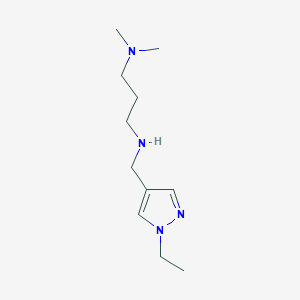 molecular formula C11H22N4 B11729894 [3-(dimethylamino)propyl][(1-ethyl-1H-pyrazol-4-yl)methyl]amine 