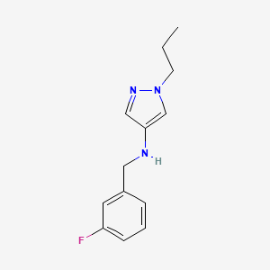 molecular formula C13H16FN3 B11729903 N-(3-fluorobenzyl)-1-propyl-1H-pyrazol-4-amine 