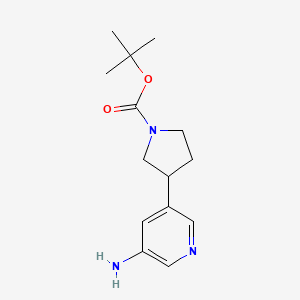 molecular formula C14H21N3O2 B11729905 Tert-butyl 3-(5-aminopyridin-3-yl)pyrrolidine-1-carboxylate 