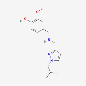 molecular formula C16H23N3O2 B11729925 2-methoxy-4-[({[1-(2-methylpropyl)-1H-pyrazol-3-yl]methyl}amino)methyl]phenol 