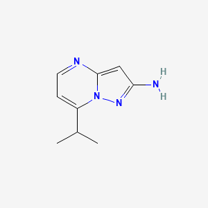 molecular formula C9H12N4 B11729944 7-(Propan-2-yl)pyrazolo[1,5-a]pyrimidin-2-amine 