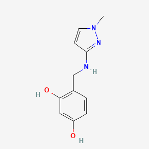 molecular formula C11H13N3O2 B11729972 4-{[(1-Methyl-1H-pyrazol-3-YL)amino]methyl}benzene-1,3-diol 