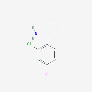 molecular formula C10H11ClFN B11729985 1-(2-Chloro-4-fluorophenyl)cyclobutanamine 