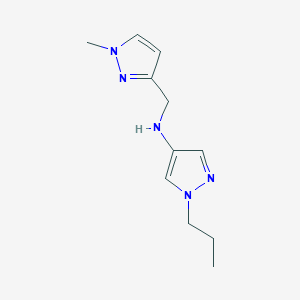 molecular formula C11H17N5 B11729999 N-[(1-methyl-1H-pyrazol-3-yl)methyl]-1-propyl-1H-pyrazol-4-amine 